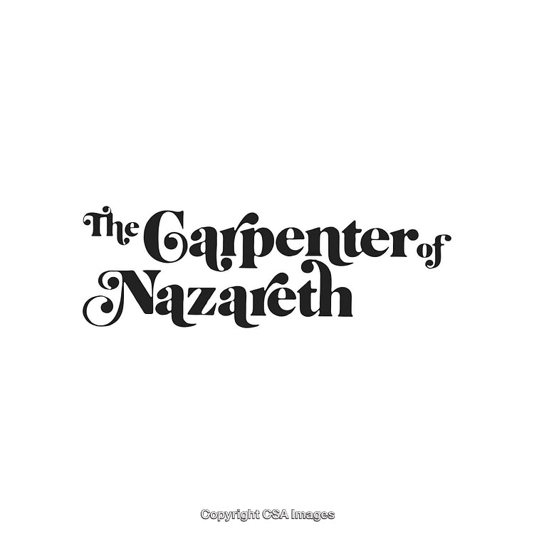 Artistic Typography Logo Featuring 'The Carpenter of Nazareth' in Black Font