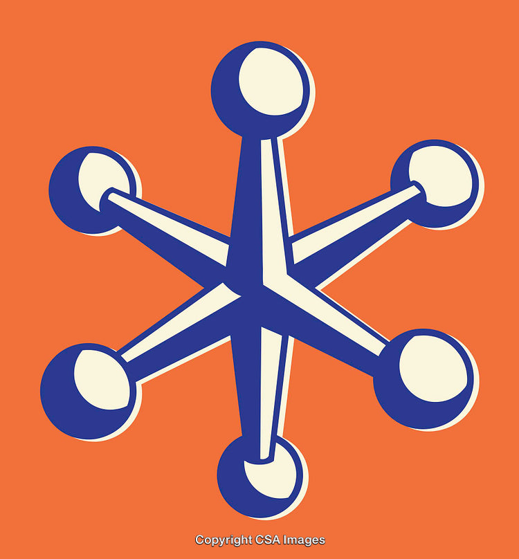 Abstract Geometric Shape With Bold Artistic Style on Orange Background