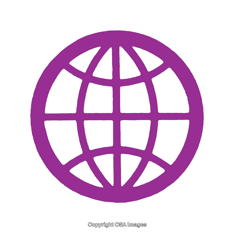 Purple Globe Icon Depicting International Connectivity and Global Communication