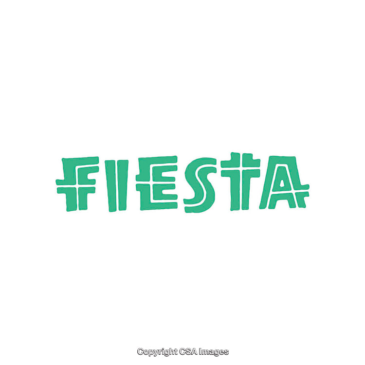 Green Hand-Drawn Fiesta Text on White Background for Celebrations
