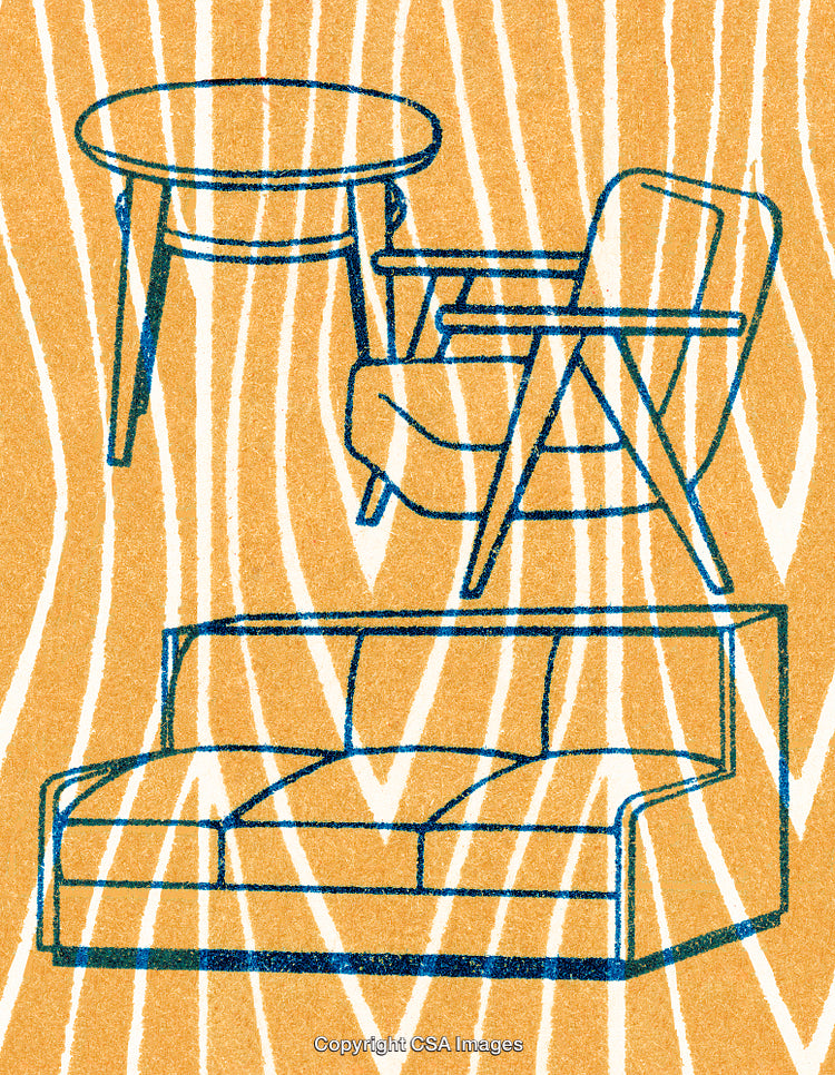 Abstract Furniture Design With Stripes and Artistic Background Composition