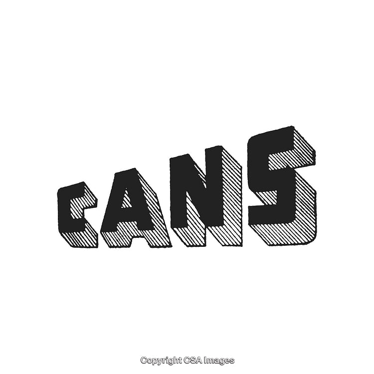 Retro Hand-Drawn Style Text Artwork Featuring the Word Cans