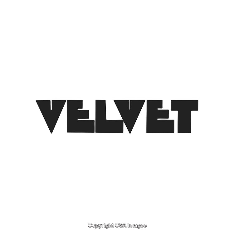 Creative Bold Black Font Spelling the Word 'Velvet' on a White Background