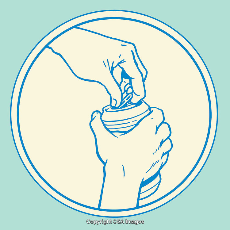 Hand Opening Beverage Can in Minimalist Line Art Illustration