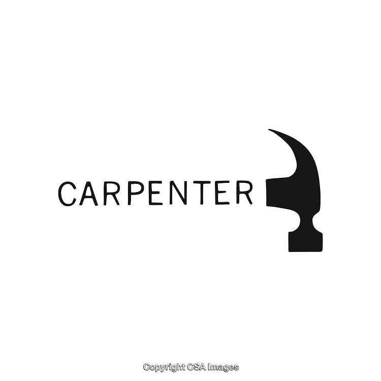 Minimalistic Black and White Carpenter Hammer Logo Design Illustration