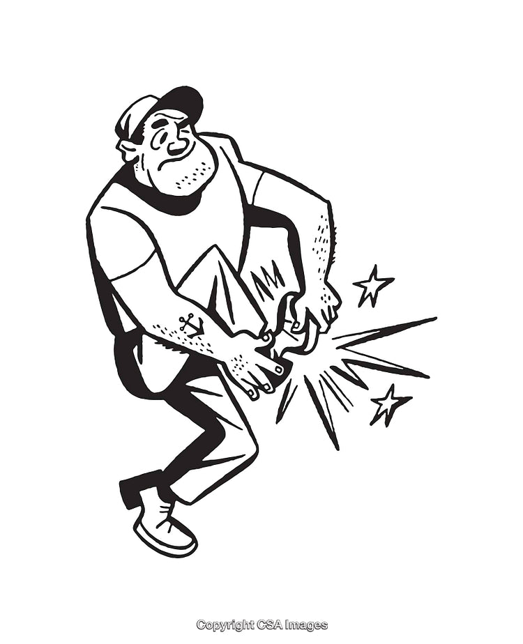 Black And White Line Art of Man in Dynamic Movement
