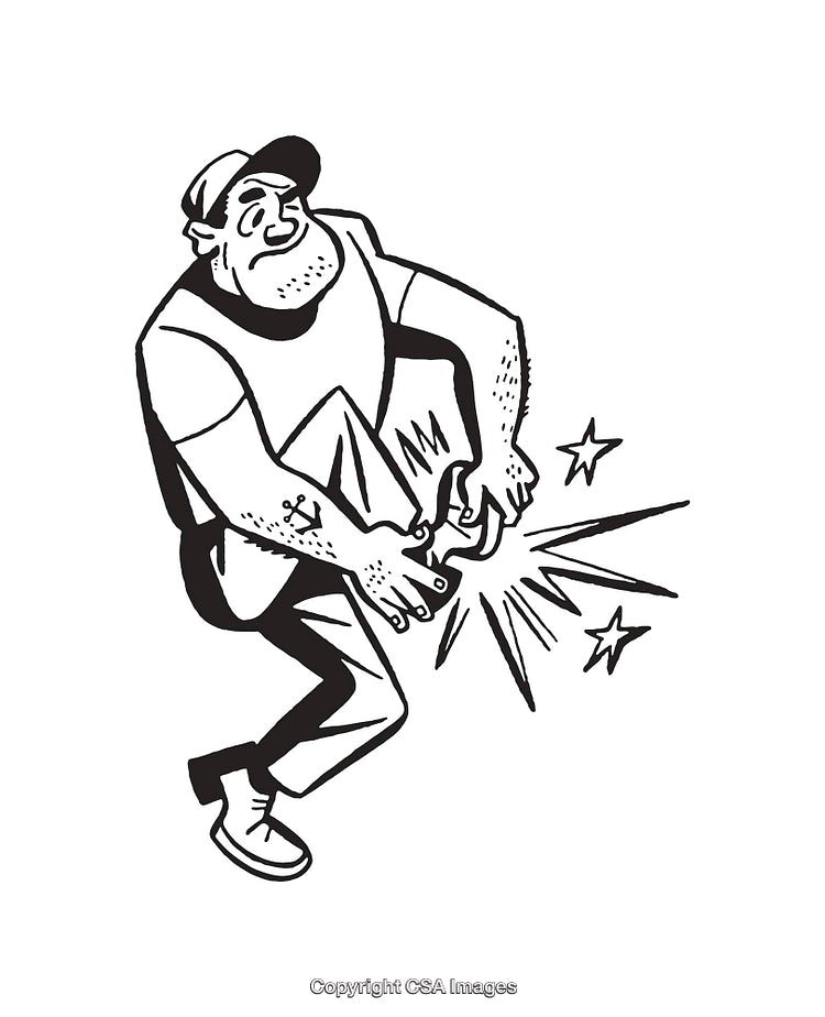 Black And White Line Art of Man in Dynamic Movement