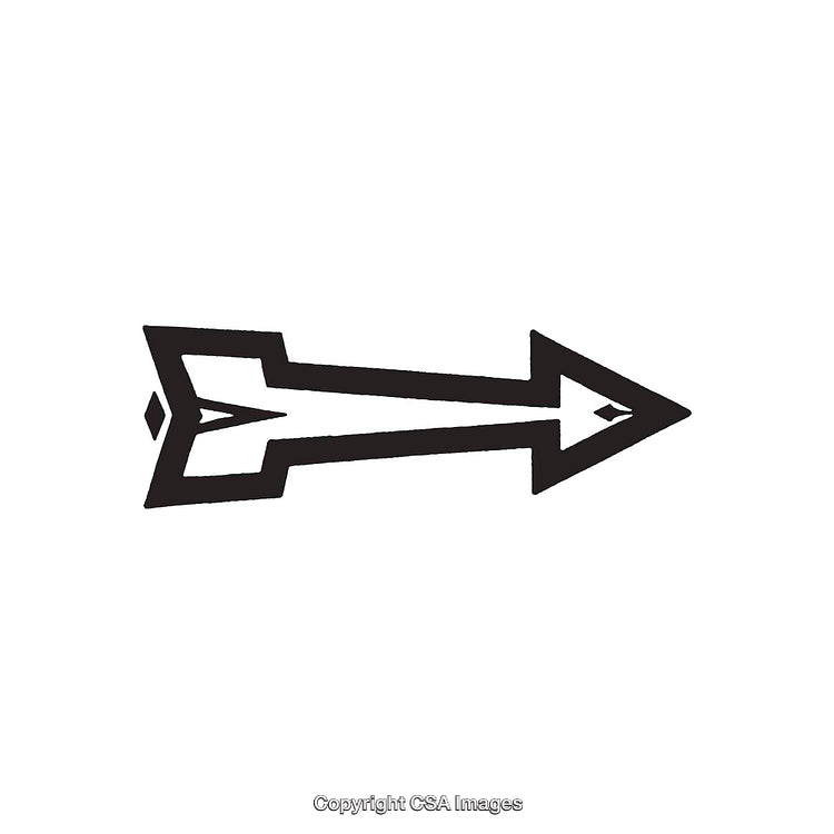 Minimalistic Black Arrow Design with Geometric Aesthetics and White Background