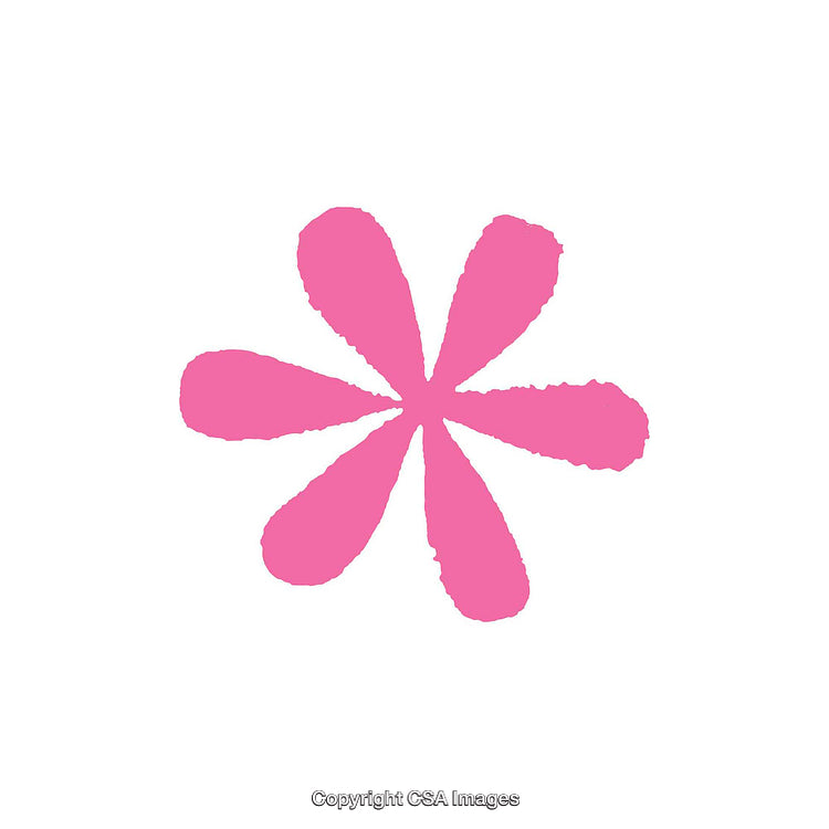Bright Pink Floral-Themed Symbol on a White Background
