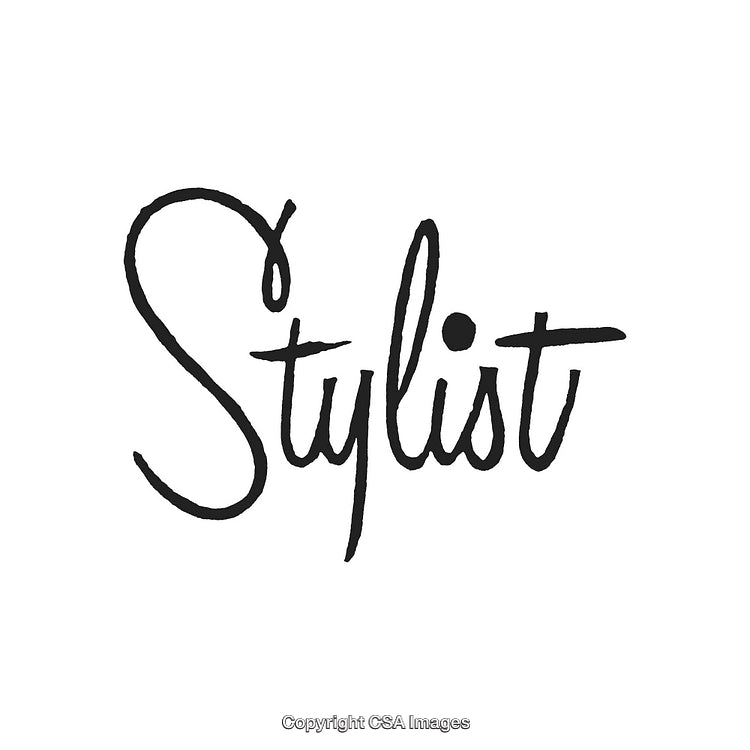 Elegant Handwritten Word 'Stylist' in Artistic Black Ink on White Background