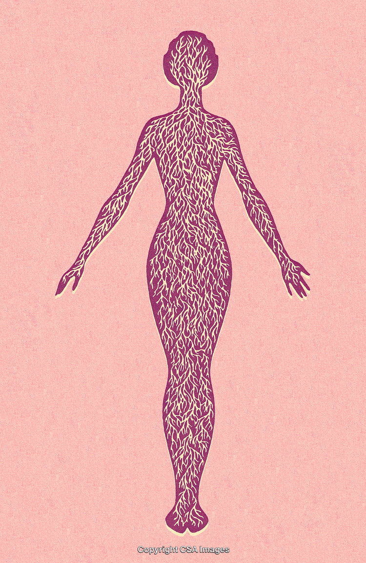 Abstract Artistic Depiction of Human Silhouette with Organic Texture Patterns