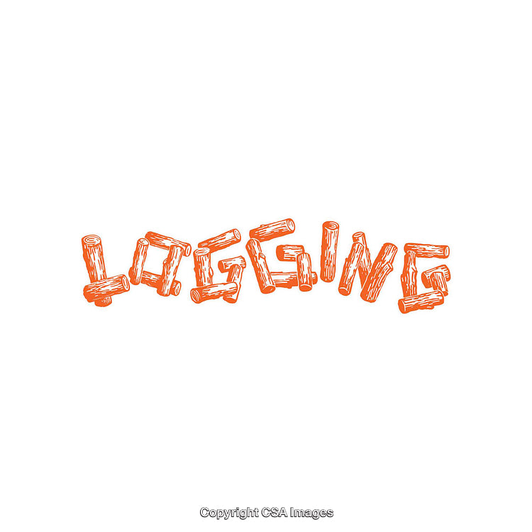 Logging Text Design with Creative Wooden Stick Lettering