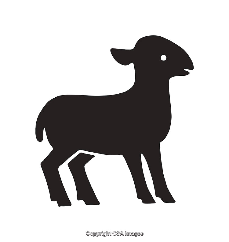 Black Silhouette of a Lamb Depicted in Side Profile Minimalist Design