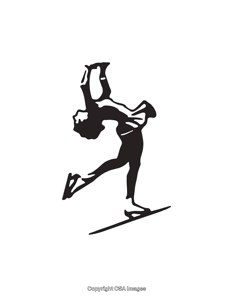 Silhouette of Figure Skater in Dynamic Pose During Performance