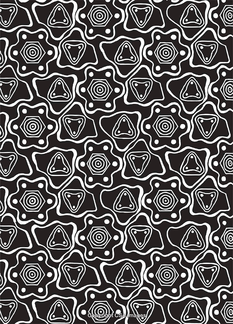 Abstract Black And White Pattern With Geometric Shapes And Lines