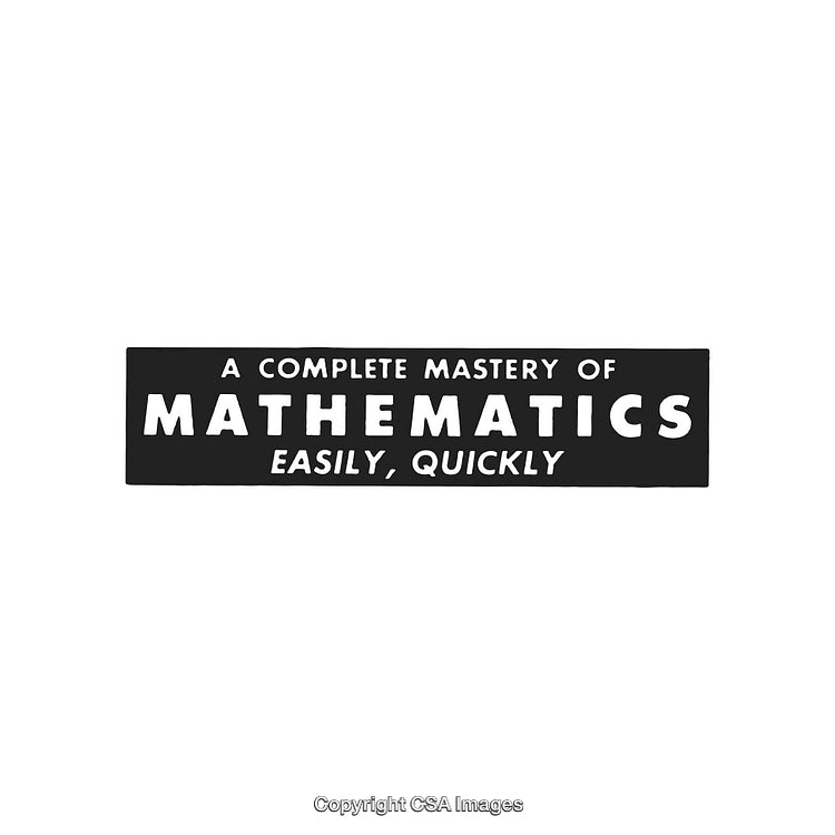 Black and White Poster Promoting Mathematics Mastery Quickly and Easily