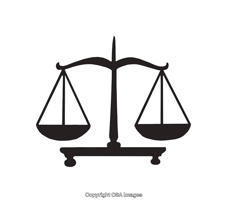 Black and White Justice Scale Icon Symbolizing Fairness and Equality