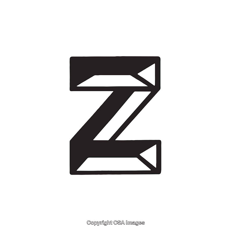 Stylized Geometric Design Depicting the Greek Symbol Zeta with Bold Features