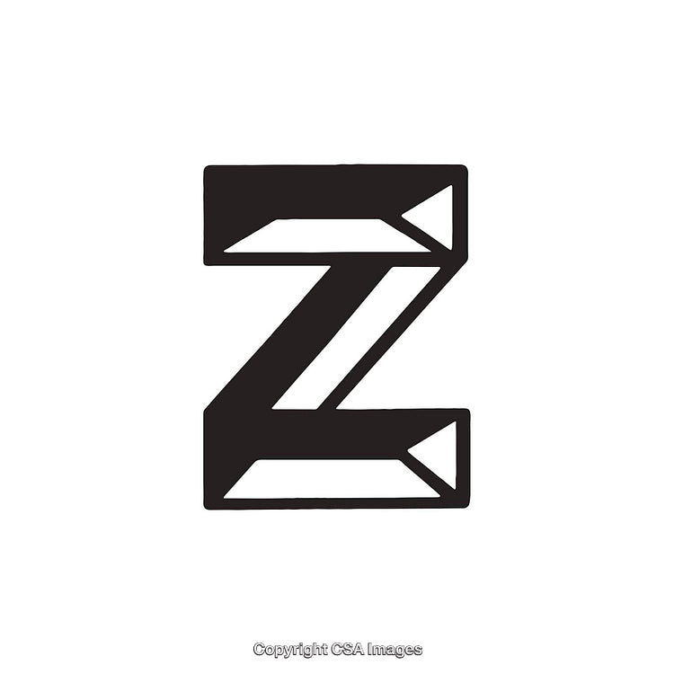 Stylized Geometric Design Depicting the Greek Symbol Zeta with Bold Features