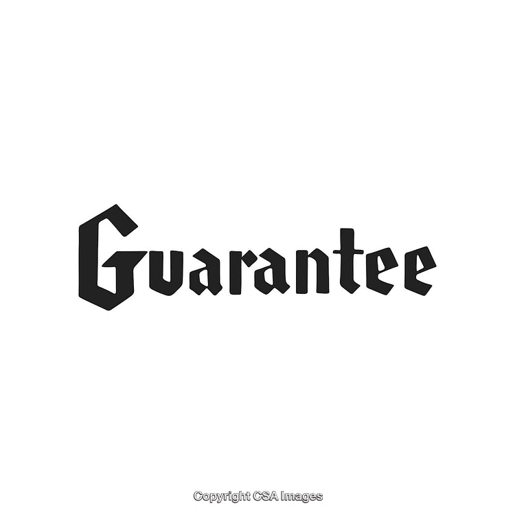 Decorative Typography Display of the Word Guarantee in Gothic Lettering Style