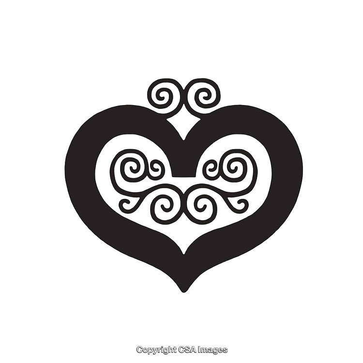 Intricate Black And White Heart Design With Swirling Patterns
