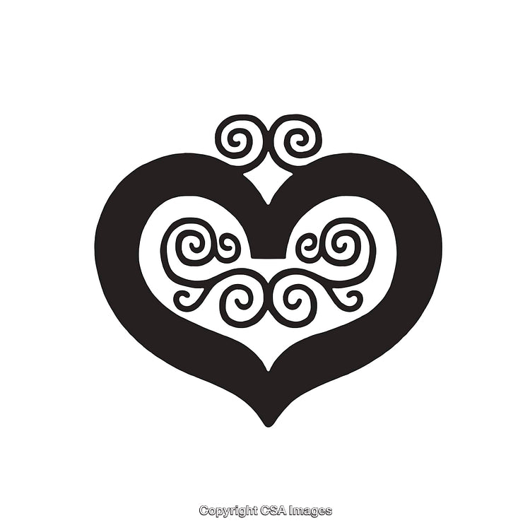 Intricate Black And White Heart Design With Swirling Patterns