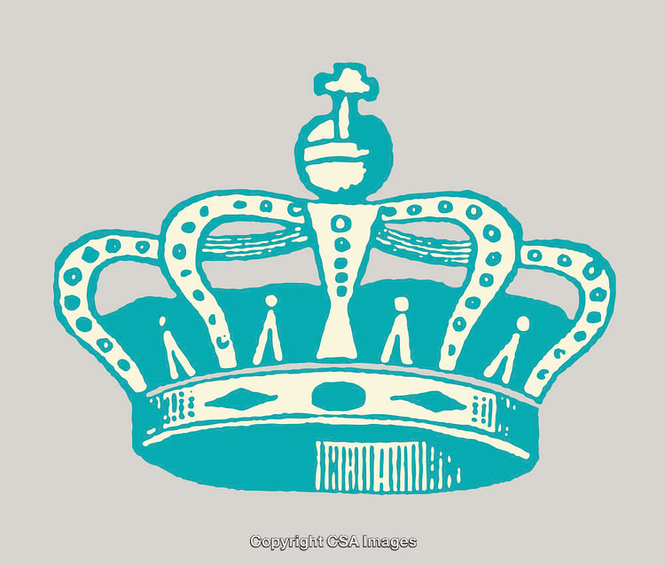 Turquoise Crown Clipart with Vintage Style and Minimalistic Design