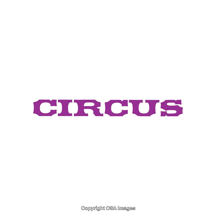 Purple Typography Word Art Featuring the Word 'Circus' on White Background
