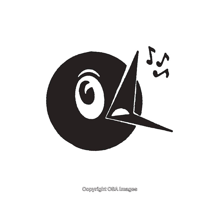 Minimalist Black and White Bird Line Art Illustration