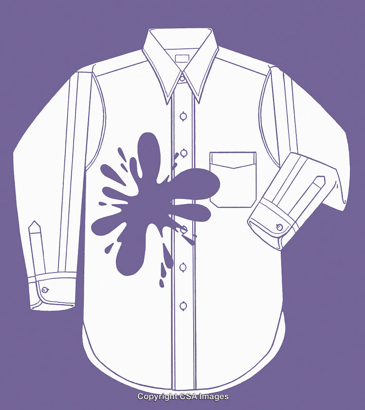 Illustration of a Shirt with Ink Stain Highlighting Laundry Concept