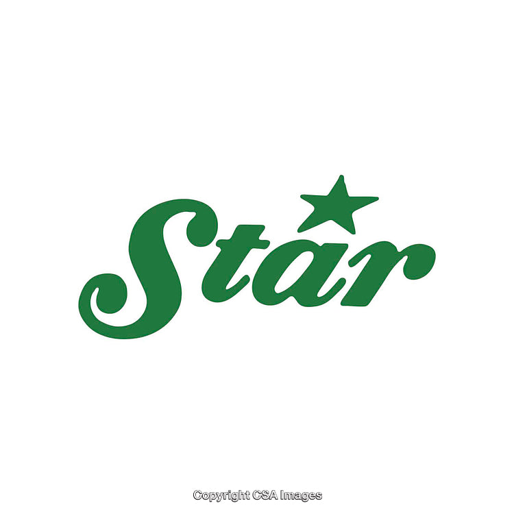 Green Typography Vector with Star Graphic Design Element on White