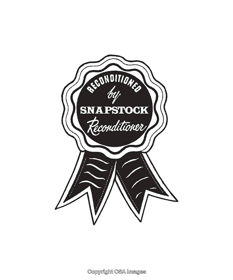 Vintage Style Black and White Line Art Ribbon Design