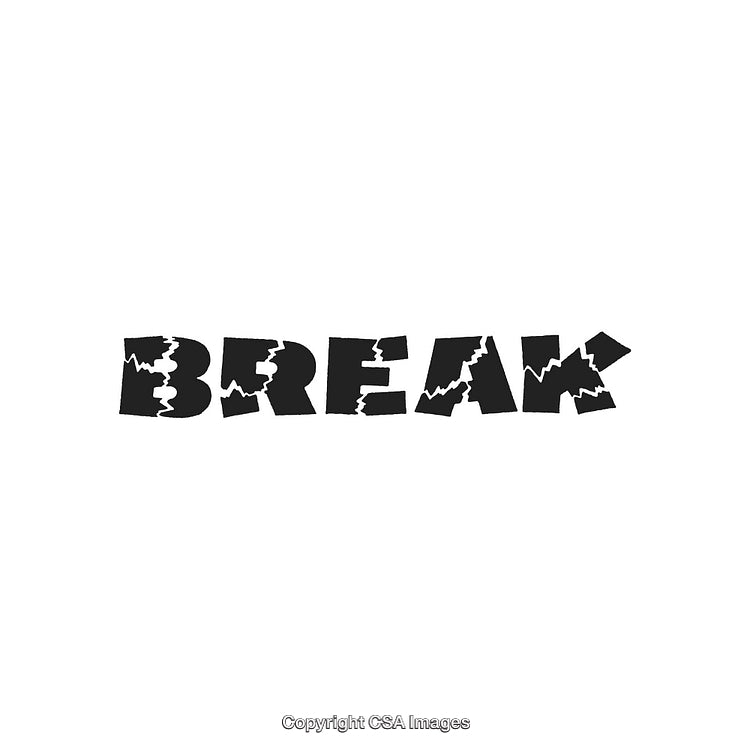 Creative Text Design Featuring the Word 'Break' with a Fractured Theme