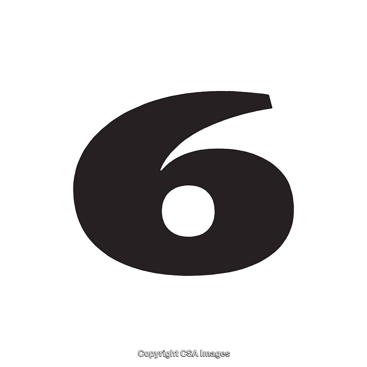 Simple Black Number Six Design on a White Background