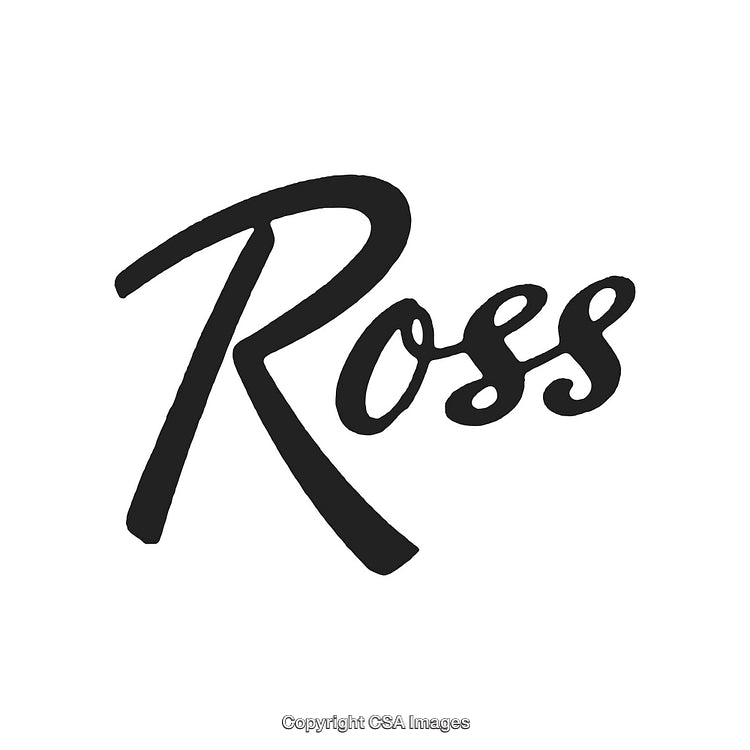 Elegant Black Script Typography Featuring Large Stylish Ross Text
