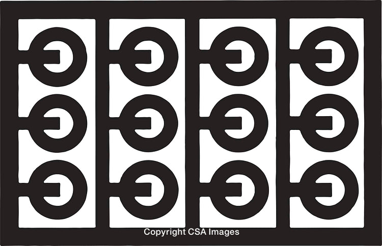 Black and White Geometric Pattern with Circular Abstract Designs