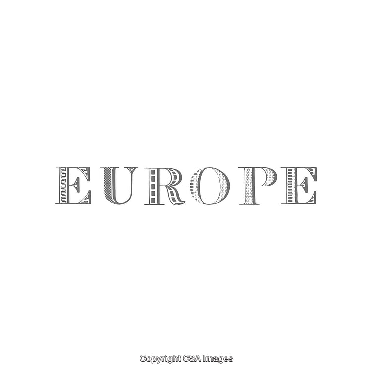 Stylish Typographic Artwork Featuring The Word 'Europe' With Artistic Patterns