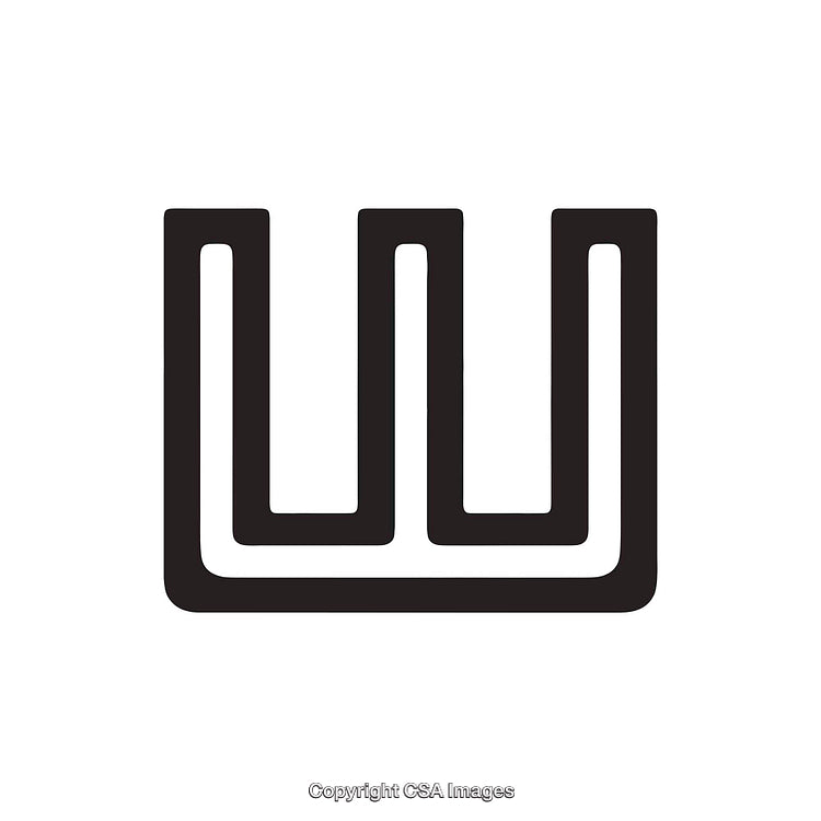 Bold Black Letter "W" Design on White Background