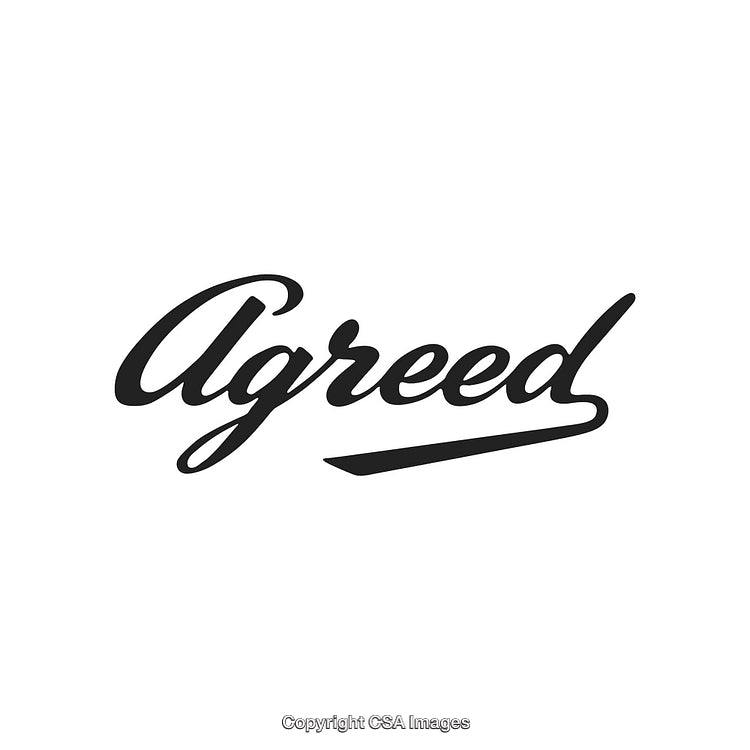 Elegant Typography With the Word 'Agreed' in a Handwritten Style