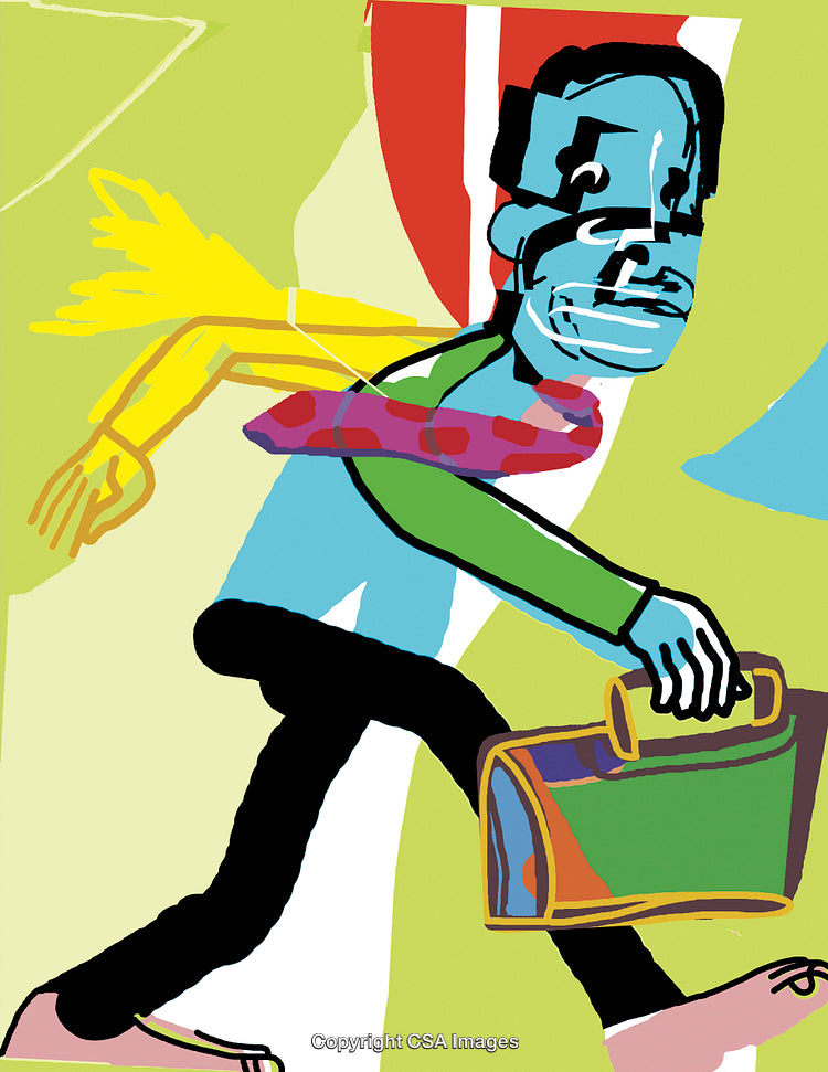 Man Walking in a Hurry