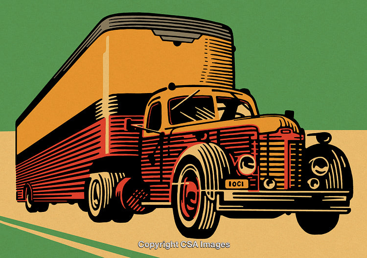 Illustration of a Vintage Truck in Retro Graphic Style