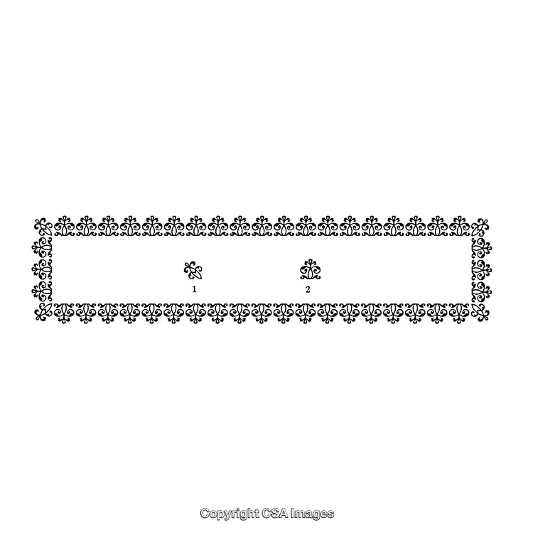 Elegant Black and White Ornamental Floral Border Design with Decorative Motifs