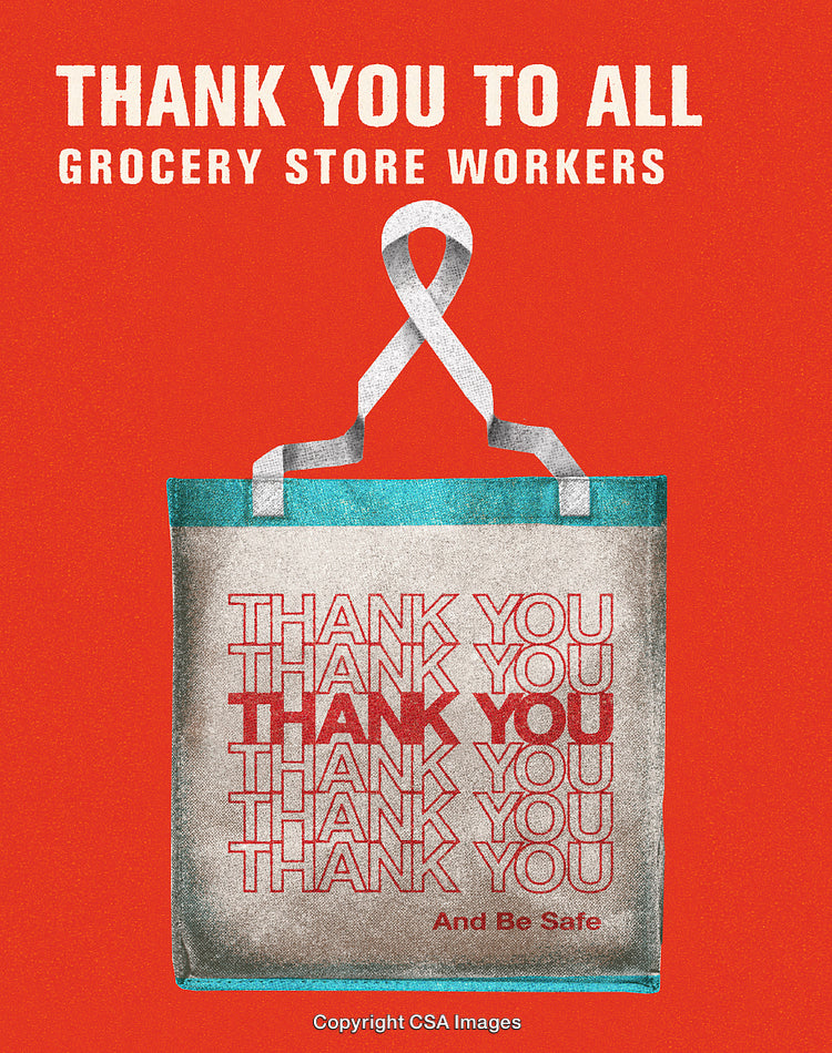 Thank You Poster Honoring Grocery Store Workers During Challenging Times