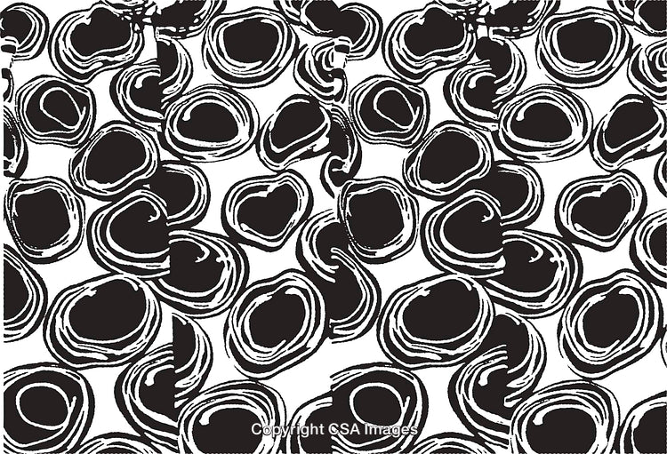 Abstract Monochrome Pattern of Curved Organic Shapes