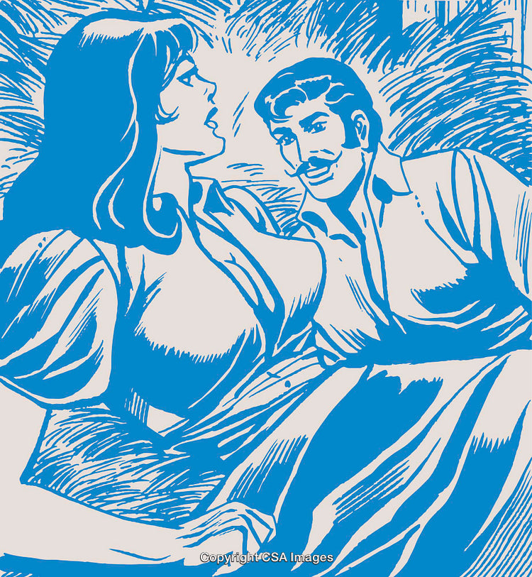 Retro Comic Book Scene of Couple Engaging in Dramatic Interaction