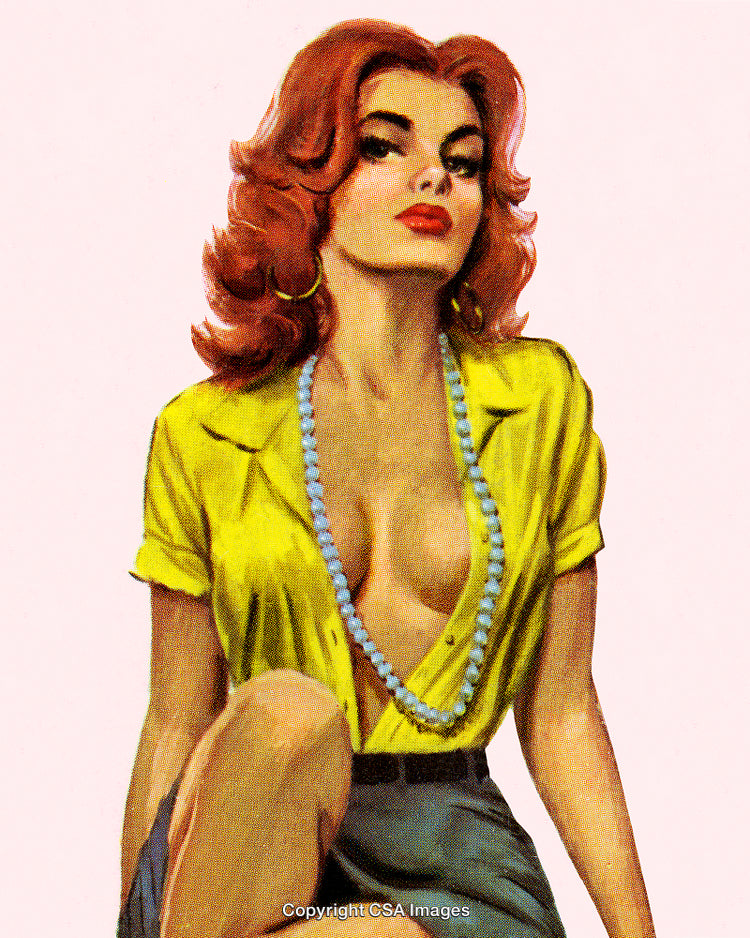 Elegant Woman in Retro Style Fashion Featuring Bold Colors and Accessories