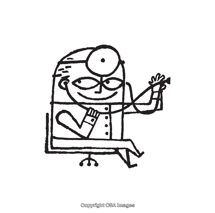 Line Art Illustration of a Doctor with a Stethoscope in Minimalist Style