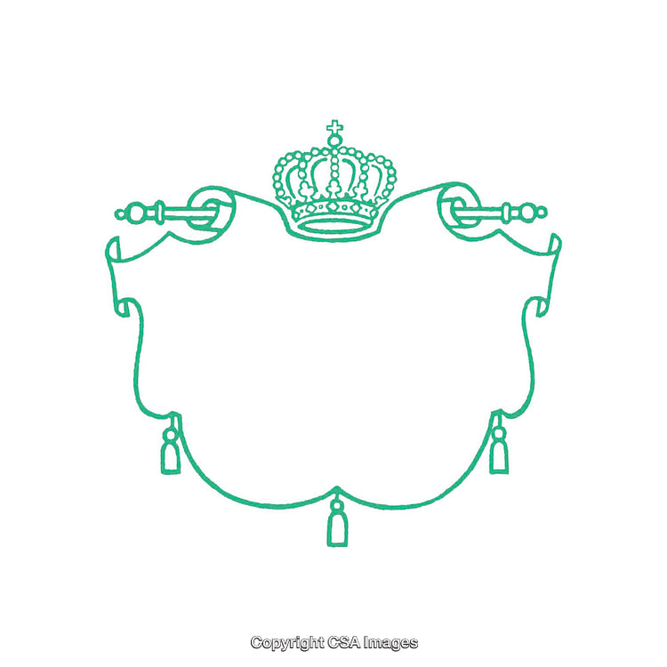 Elegant Crown and Scroll Ornament With Vintage Heraldic Design
