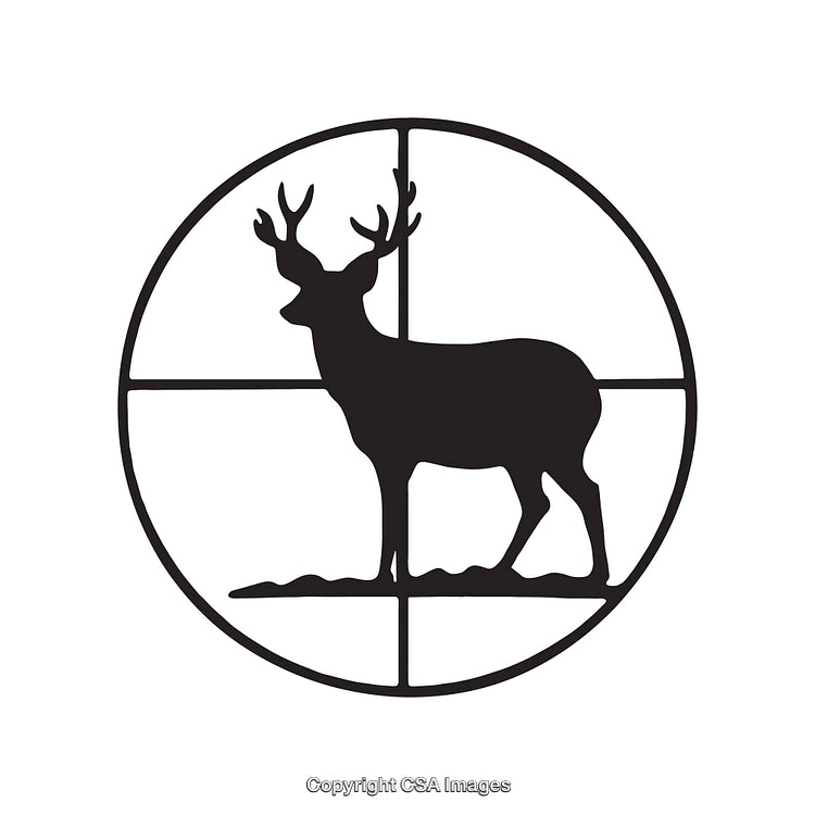 Silhouette of a Deer in Circular Frame with Minimalist Design