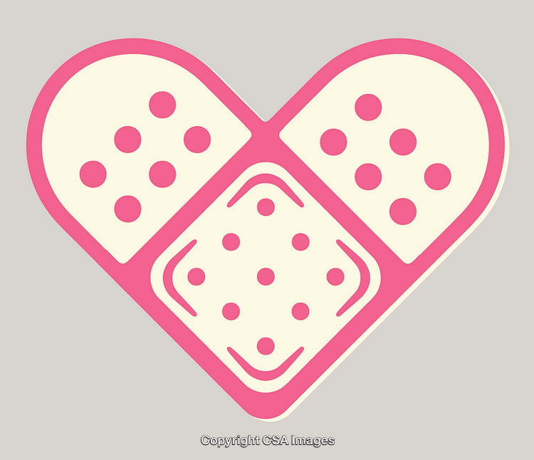 Heart-Shaped Illustration Made Of Medical Bandages In Soft Colors